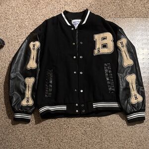 Aelfric Eden Black and Cream Varsity Jacket